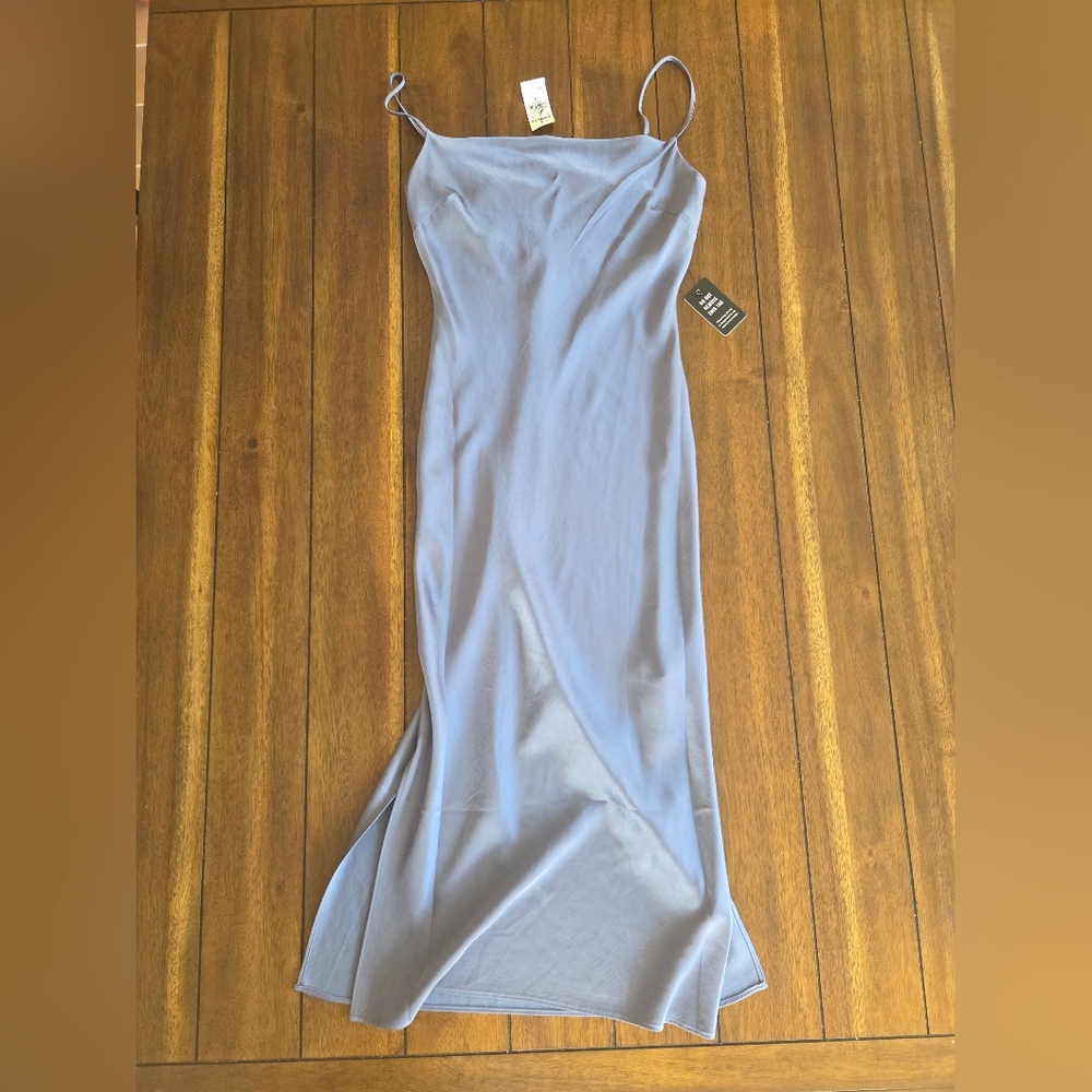 Express Gray Cowl Neck Slip Dress Midi Sleeveless Size Extra Small XS